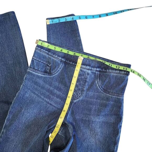 Spanx Women Jeans, Blue Denim Stretchy Pull-On Skinny Jeggings, Sz Small - Picture 4 of 10